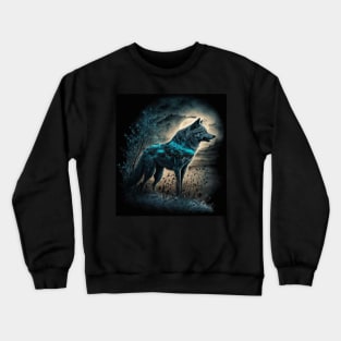 Wolf with teal spark Crewneck Sweatshirt